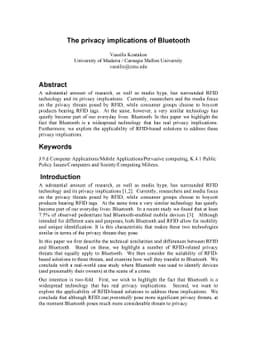The privacy implications of Bluetooth