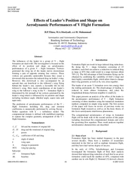 Effects of Leaders Position and Shape on Aerodynamic Performances of V
  Flight Formation