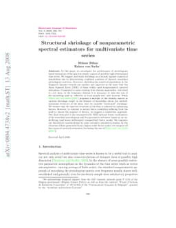 Structural shrinkage of nonparametric spectral estimators for
  multivariate time series