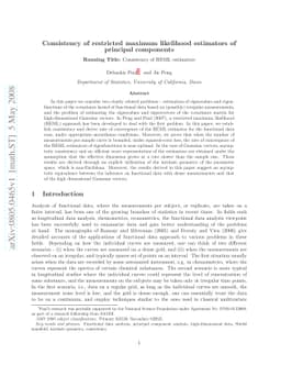 Consistency of restricted maximum likelihood estimators of principal
  components