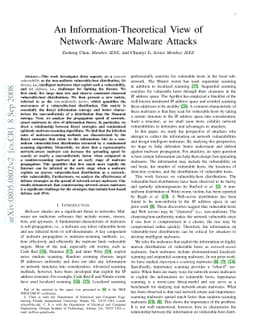 An Information-Theoretical View of Network-Aware Malware Attacks