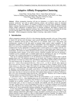 Adaptive Affinity Propagation Clustering