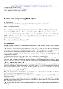 Contact state analysis using NFIS and SOM