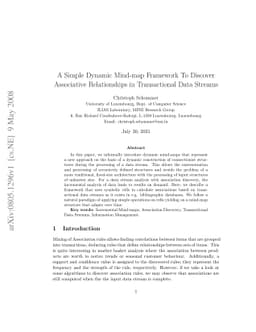 A Simple Dynamic Mind-map Framework To Discover Associative
  Relationships in Transactional Data Streams
