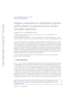 Adaptive estimation of a distribution function and its density in
  sup-norm loss by wavelet and spline projections