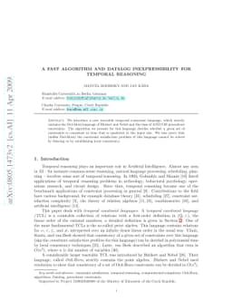 A Fast Algorithm and Datalog Inexpressibility for Temporal Reasoning