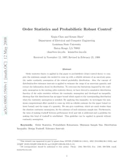 Order Statistics and Probabilistic Robust Control