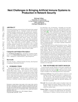 Next Challenges in Bringing Artificial Immune Systems to Production in
  Network Security