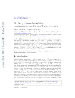 On Berry--Esseen bounds for non-instantaneous filters of linear
  processes