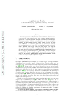 Algorithms and Bounds for Rollout Sampling Approximate Policy Iteration