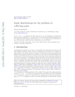 Limit distributions for the problem of collecting pairs