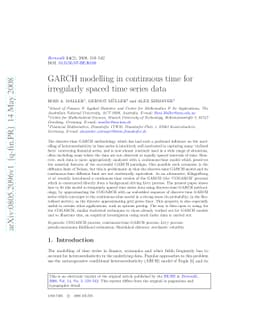 GARCH modelling in continuous time for irregularly spaced time series
  data