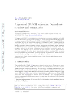 Augmented GARCH sequences: Dependence structure and asymptotics