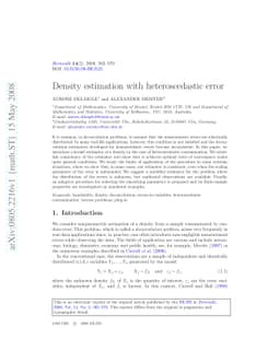 Density estimation with heteroscedastic error