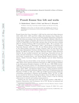 Pranab Kumar Sen: Life and works