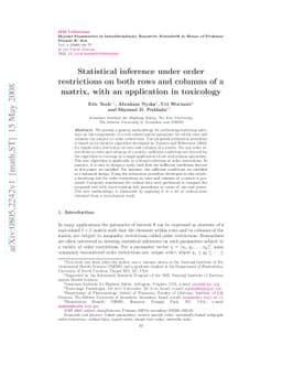 Statistical inference under order restrictions on both rows and columns
  of a matrix, with an application in toxicology
