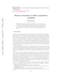 Robust estimation in finite population sampling