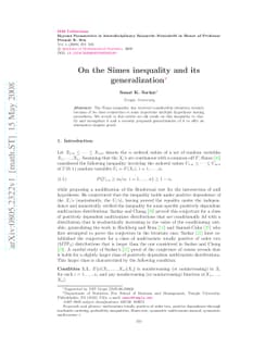 On the Simes inequality and its generalization