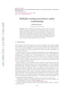 Multiple testing procedures under confounding