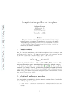 An optimization problem on the sphere