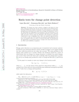 Ratio tests for change point detection