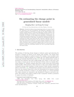 On estimating the change point in generalized linear models