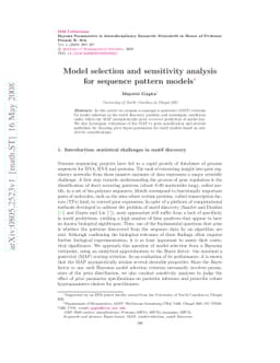 Model selection and sensitivity analysis for sequence pattern models
