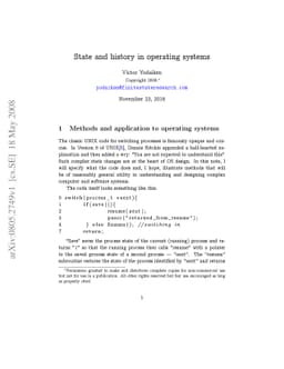 State and history in operating systems