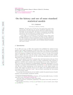 On the history and use of some standard statistical models