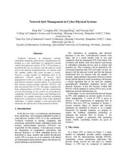 Network QoS Management in Cyber-Physical Systems