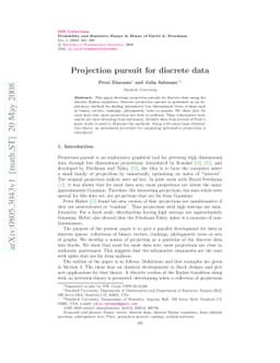 Projection pursuit for discrete data