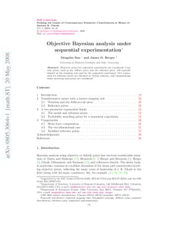 Objective Bayesian analysis under sequential experimentation