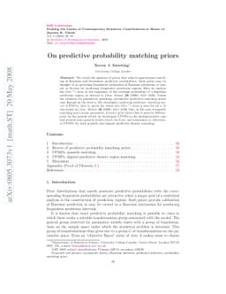 On predictive probability matching priors