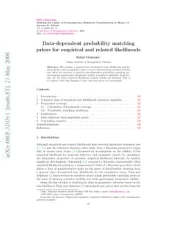 Data-dependent probability matching priors for empirical and related
  likelihoods
