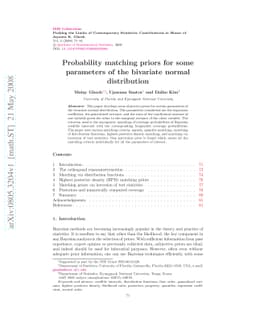 Probability matching priors for some parameters of the bivariate normal
  distribution
