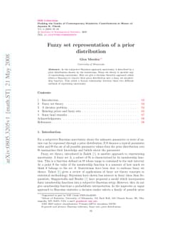 Fuzzy set representation of a prior distribution