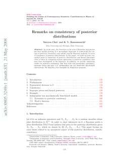 Remarks on consistency of posterior distributions