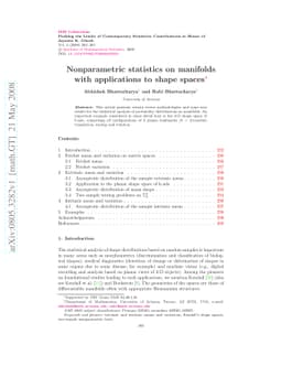 Nonparametric statistics on manifolds with applications to shape spaces