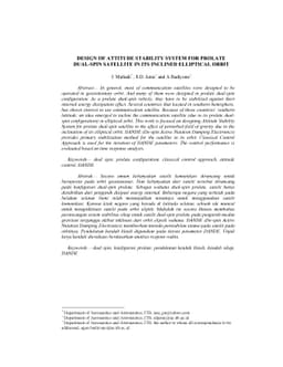 Design of Attitude Stability System for Prolate Dual-spin Satellite in
  Its Inclined Elliptical Orbit