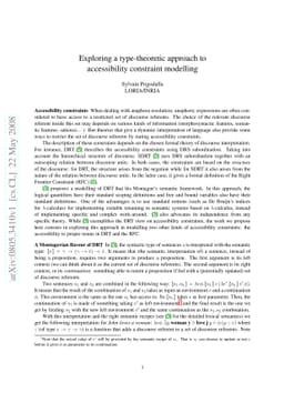 Exploring a type-theoretic approach to accessibility constraint
  modelling