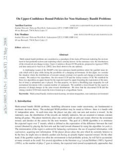 On Upper-Confidence Bound Policies for Non-Stationary Bandit Problems