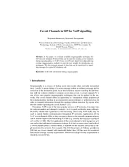 Covert Channels in SIP for VoIP signalling