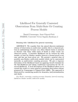 Likelihood for generally coarsened observations from multi-state or
  counting process models