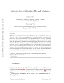 Inference for Multivariate Normal Mixtures