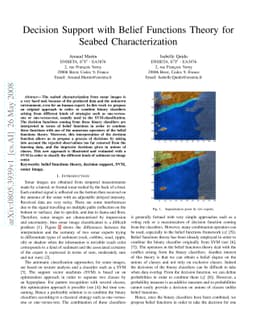 Decision Support with Belief Functions Theory for Seabed
  Characterization