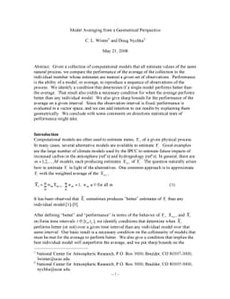 A Few Results about the Geometry of Model Averages