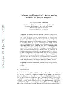 Information-Theoretically Secure Voting Without an Honest Majority