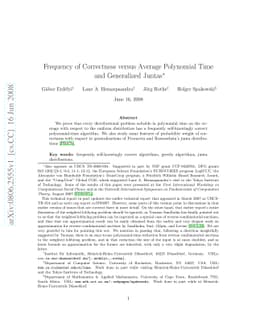 Frequency of Correctness versus Average-Case Polynomial Time and
  Generalized Juntas