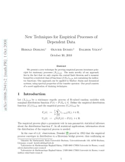New Techniques for Empirical Process of Dependent Data