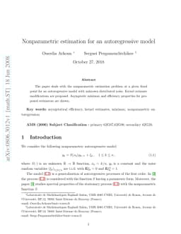 Nonparametric estimation for an autoregressive model